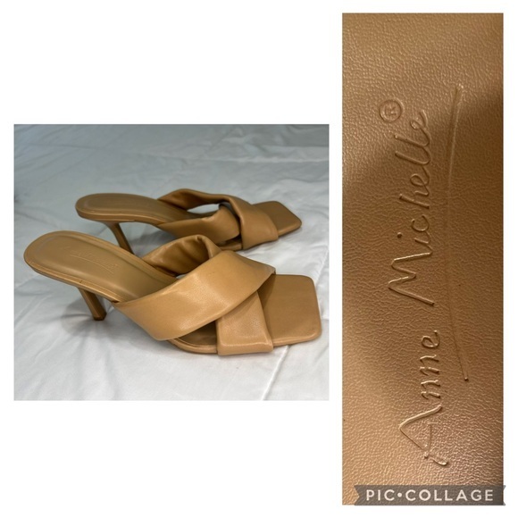 Anne Michelle Shoes - Anne Michelle Camel Heeled Sandals size 7.5